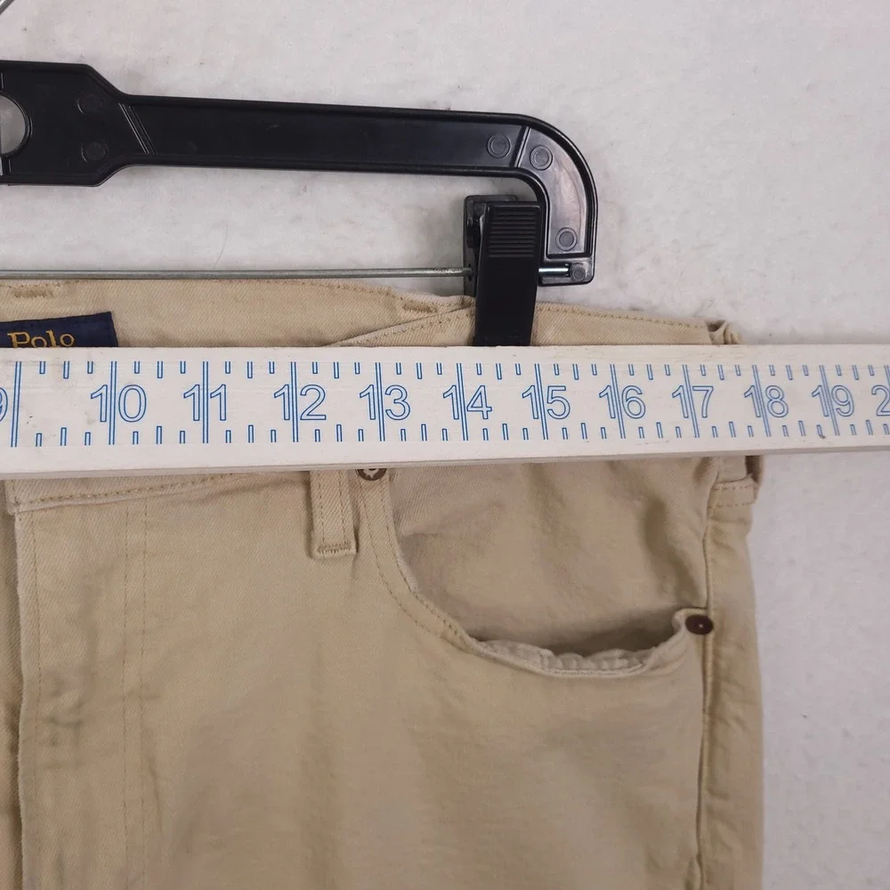 Polo Ralph Lauren Varick Slim Straight Pants Mens 38x30 Tan Khaki Chinos Stretch